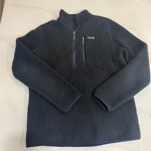 Patagonia Dark Navy Sherpa Quarter-Zip Pullover